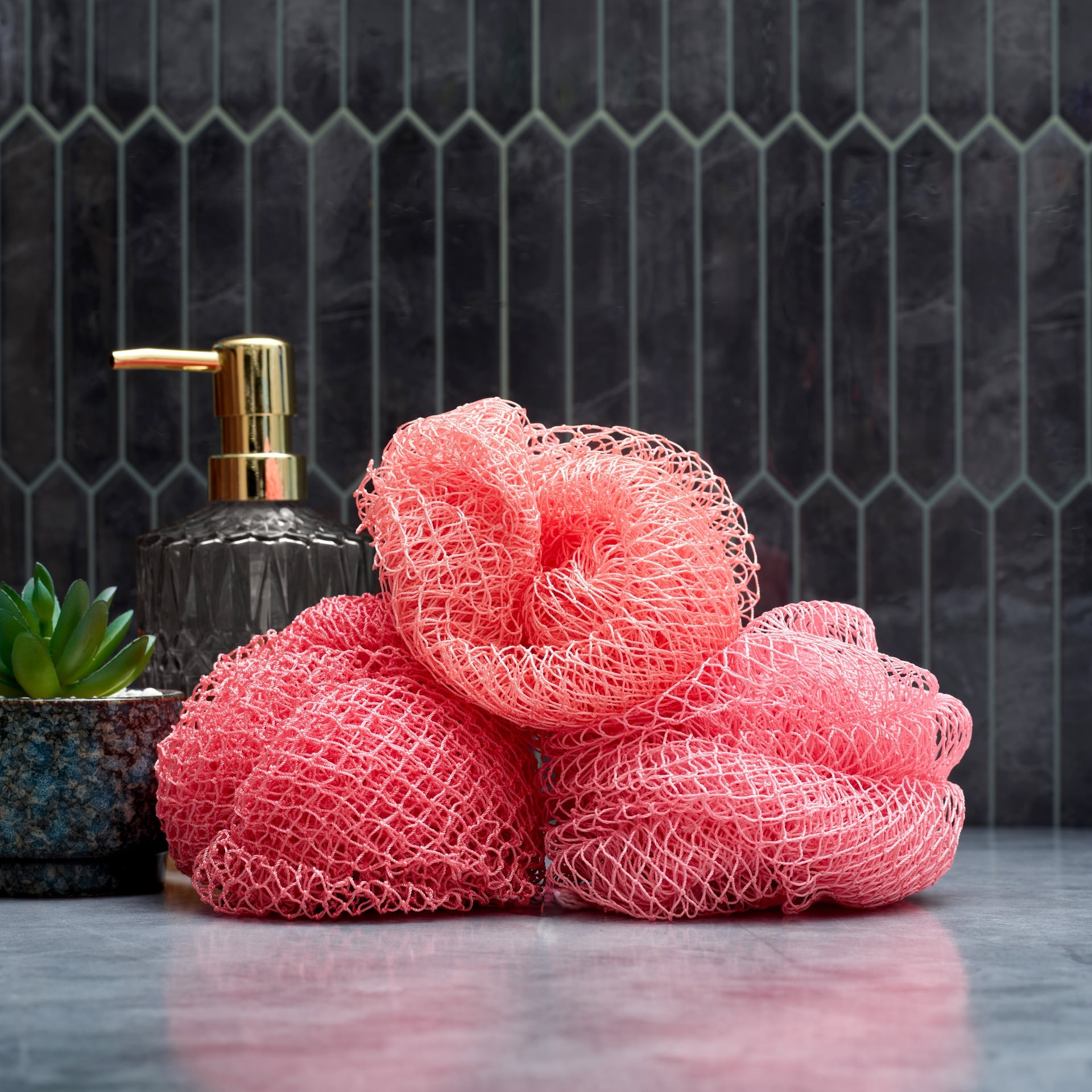 Triple Texture African Net Sponge Bundle