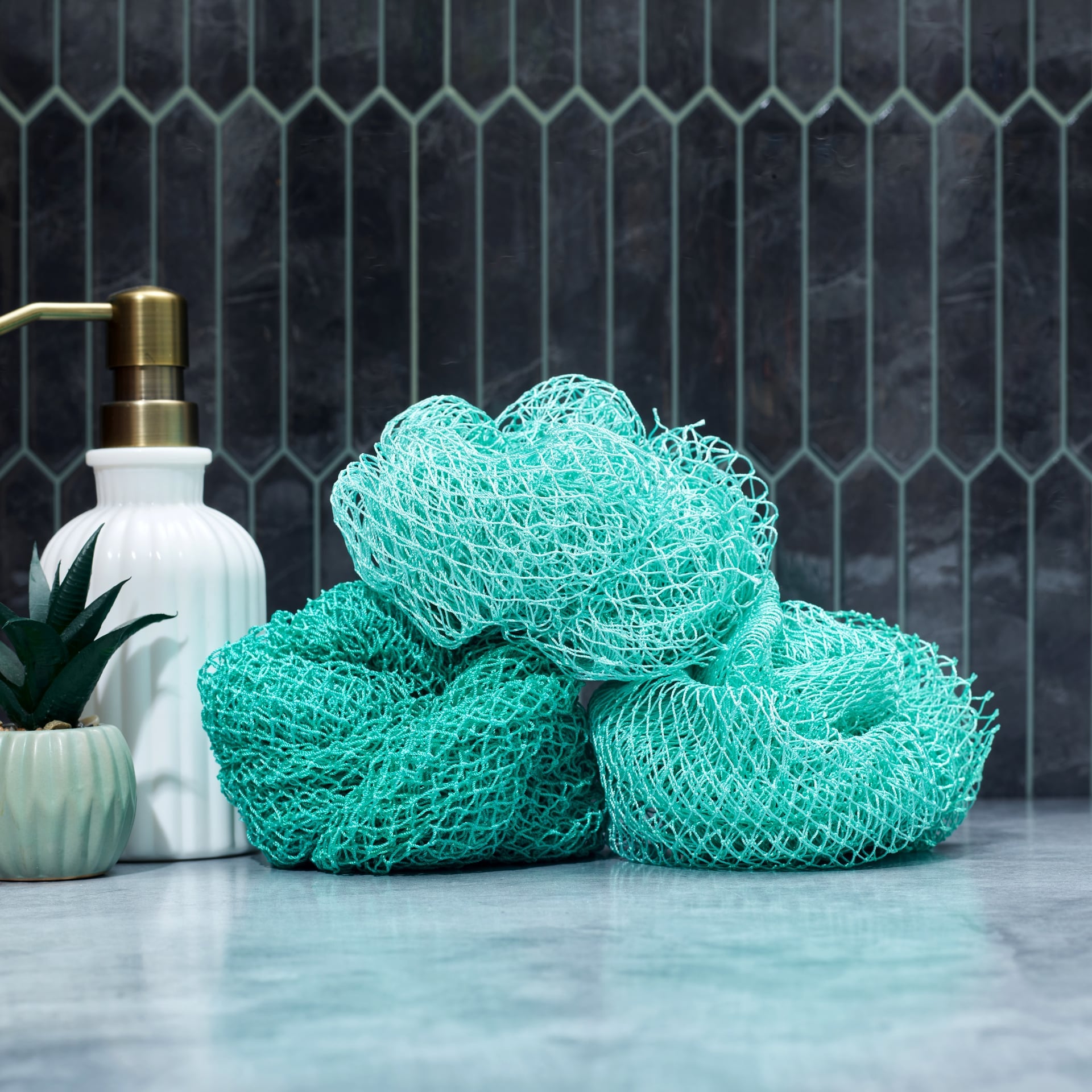 Triple Texture African Net Sponge Bundle