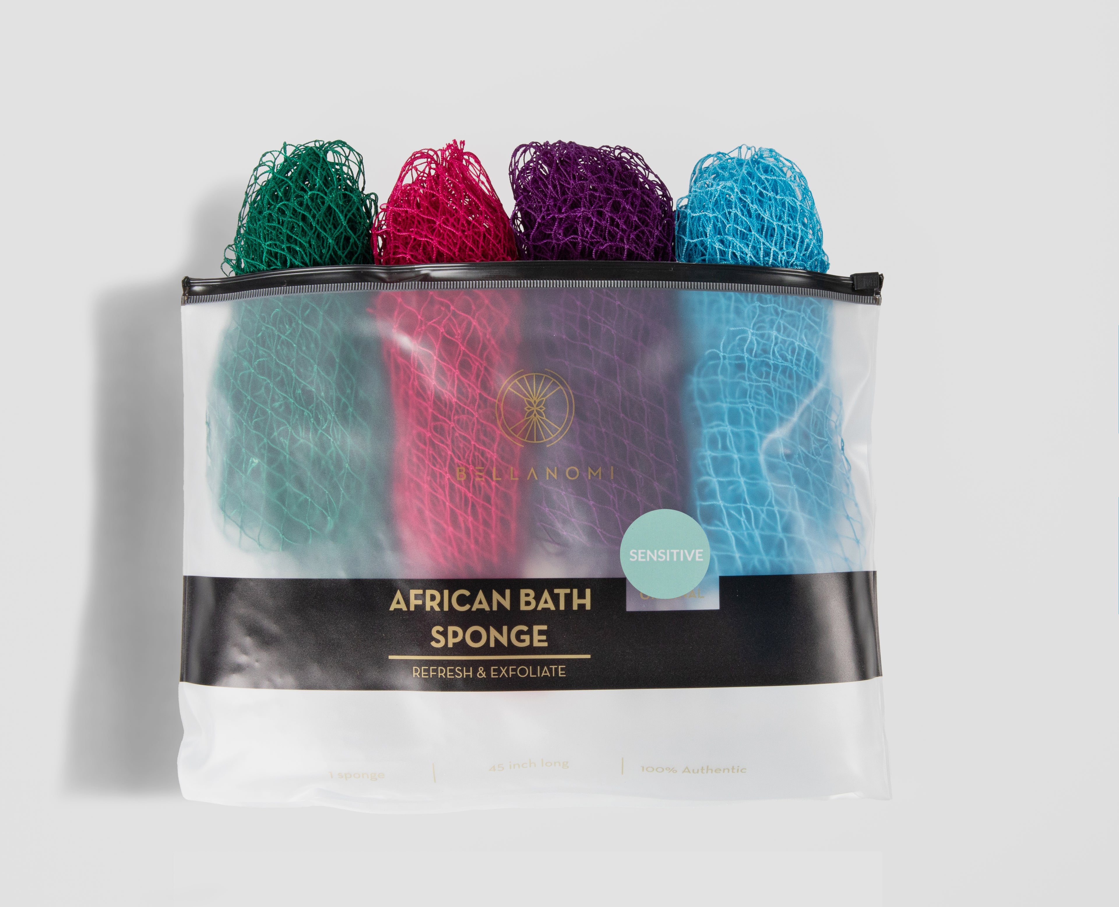 4-Piece African Exfoliating Net Sponge Set for SENSITIVE SKIN