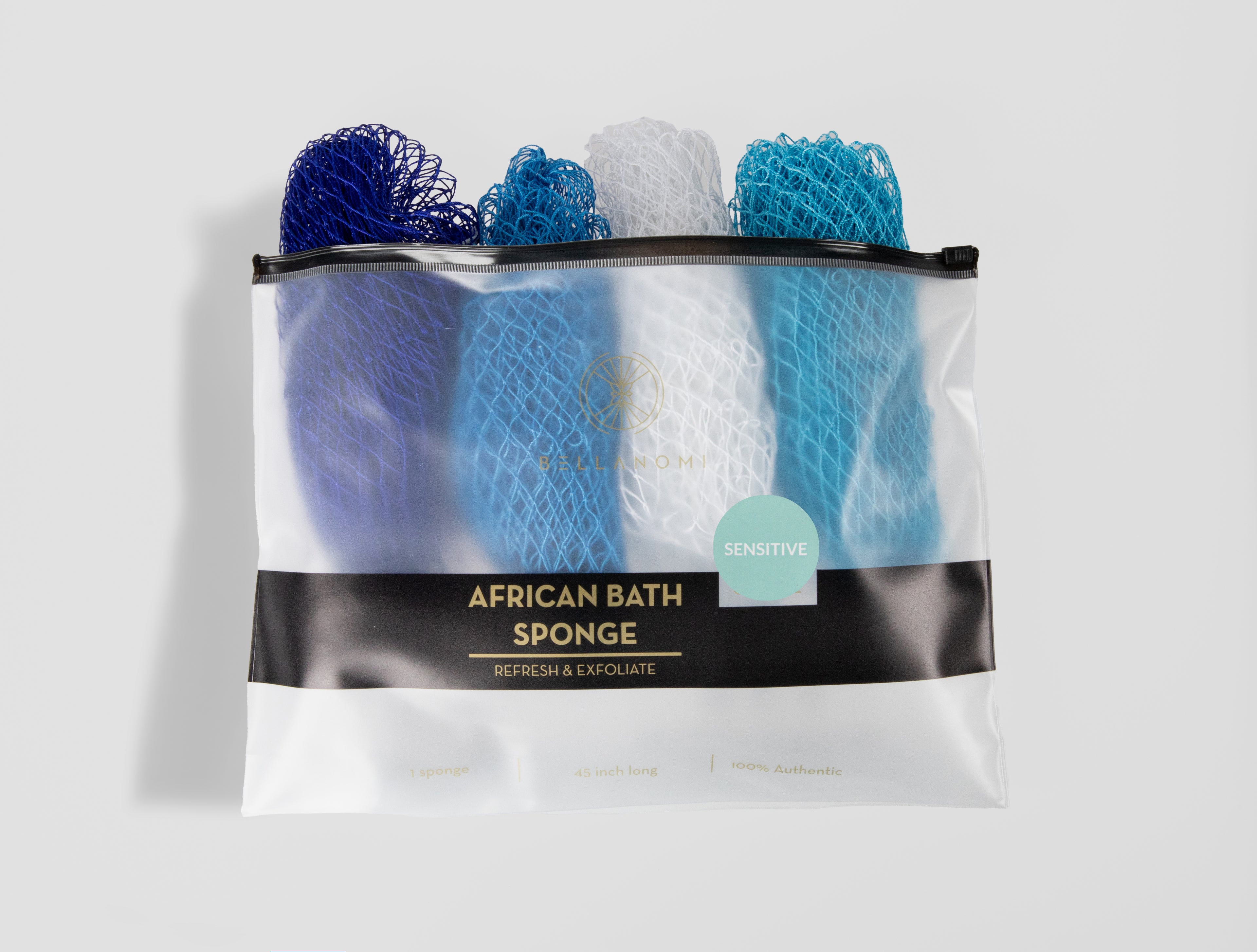 4-Piece African Exfoliating Net Sponge Set for SENSITIVE SKIN