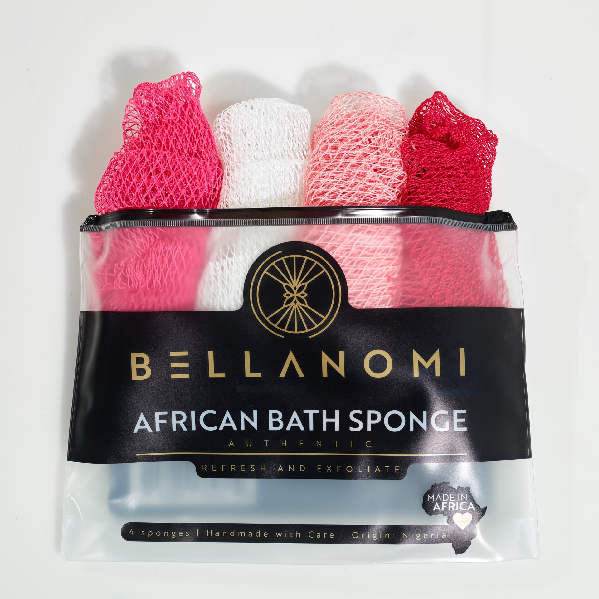 4-Pack African Exfoliating Net Sponge Set