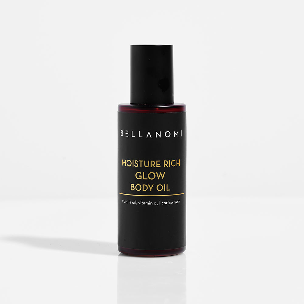 Luxurious tone-balancing body oil for glowing, even skin.