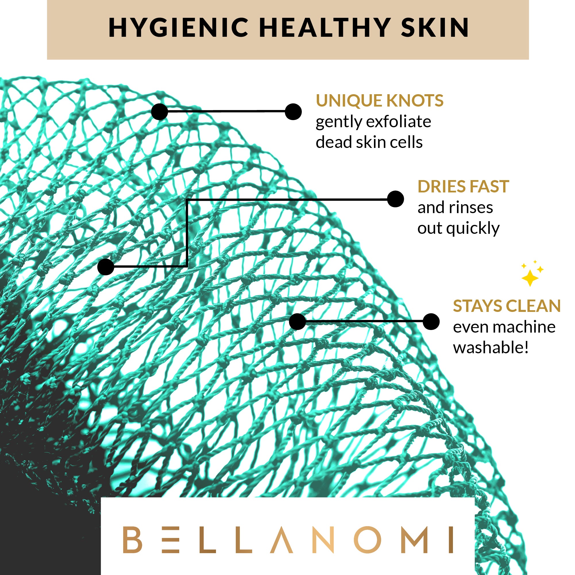 Bellanomi Face & Body Exfoliating Net Sponge Duo - Cupid Rose Pink