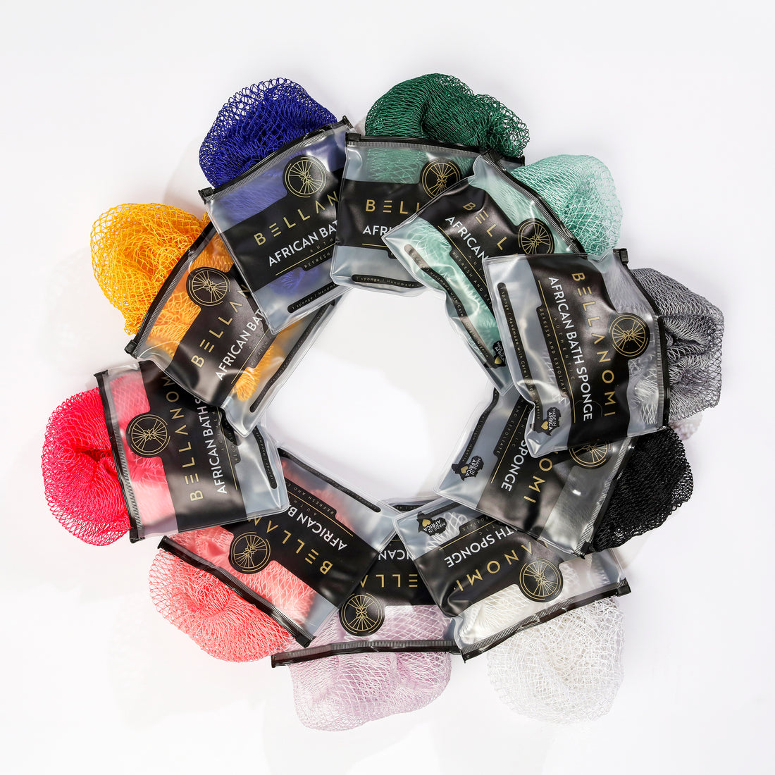 10-Pack African Exfoliating Net Sponges Variety Box Classic