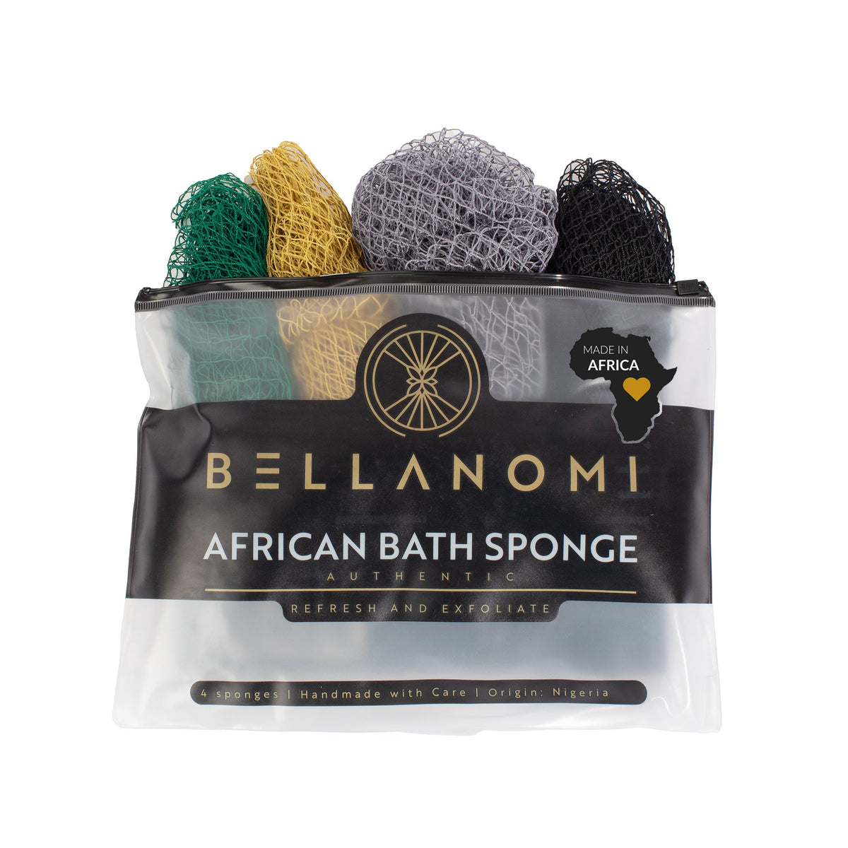 4-Pack African Exfoliating Net Sponge Soft Texture