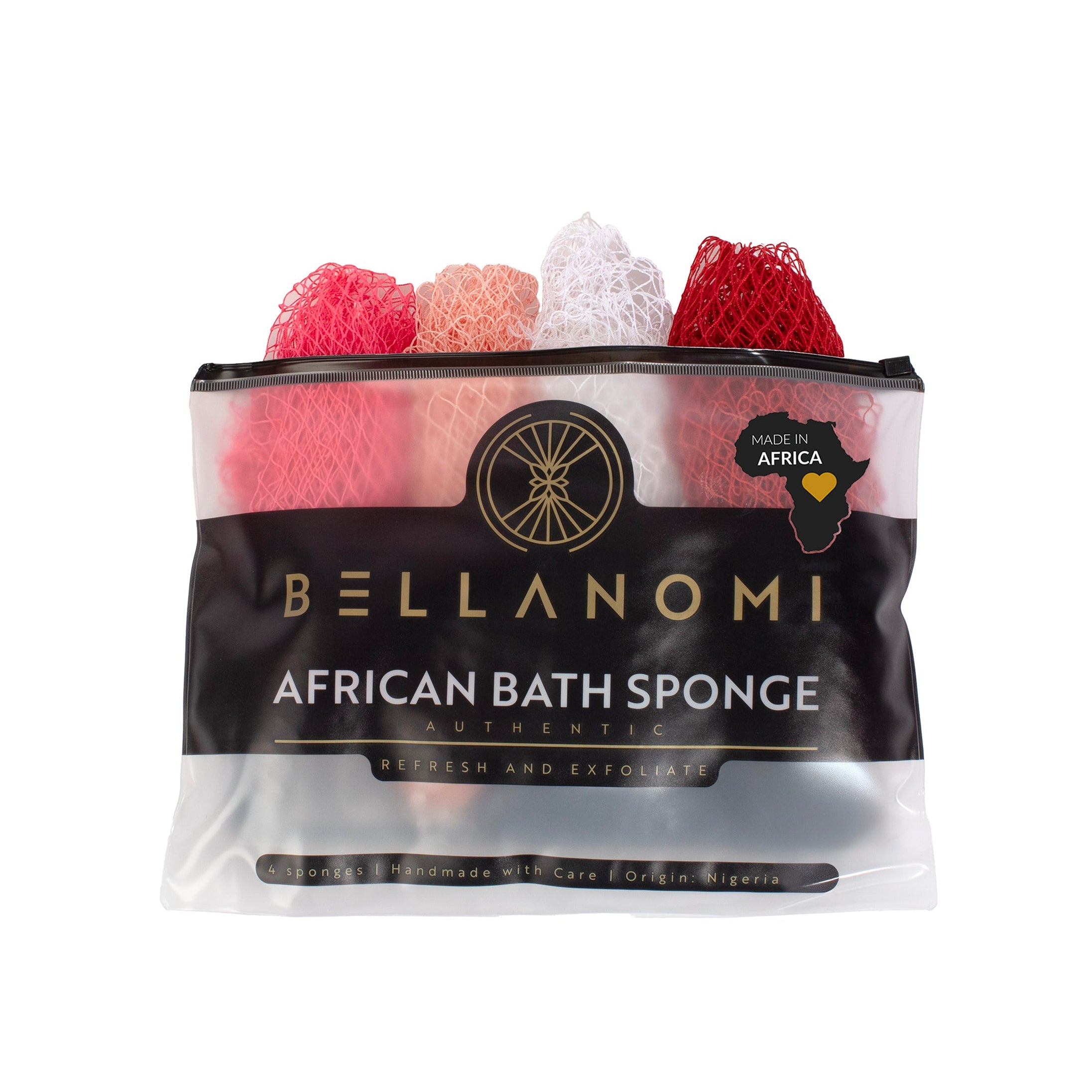 4-Pack African Exfoliating Net Sponge Soft Texture