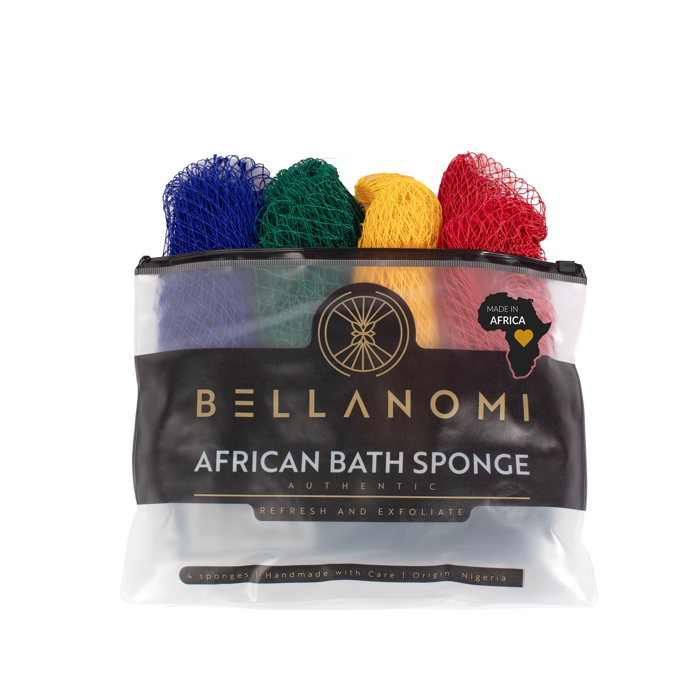 4-Pack African Exfoliating Net Sponge Soft Texture