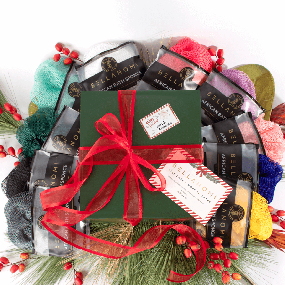 10-Pack African Exfoliating Net Sponges Holiday Box