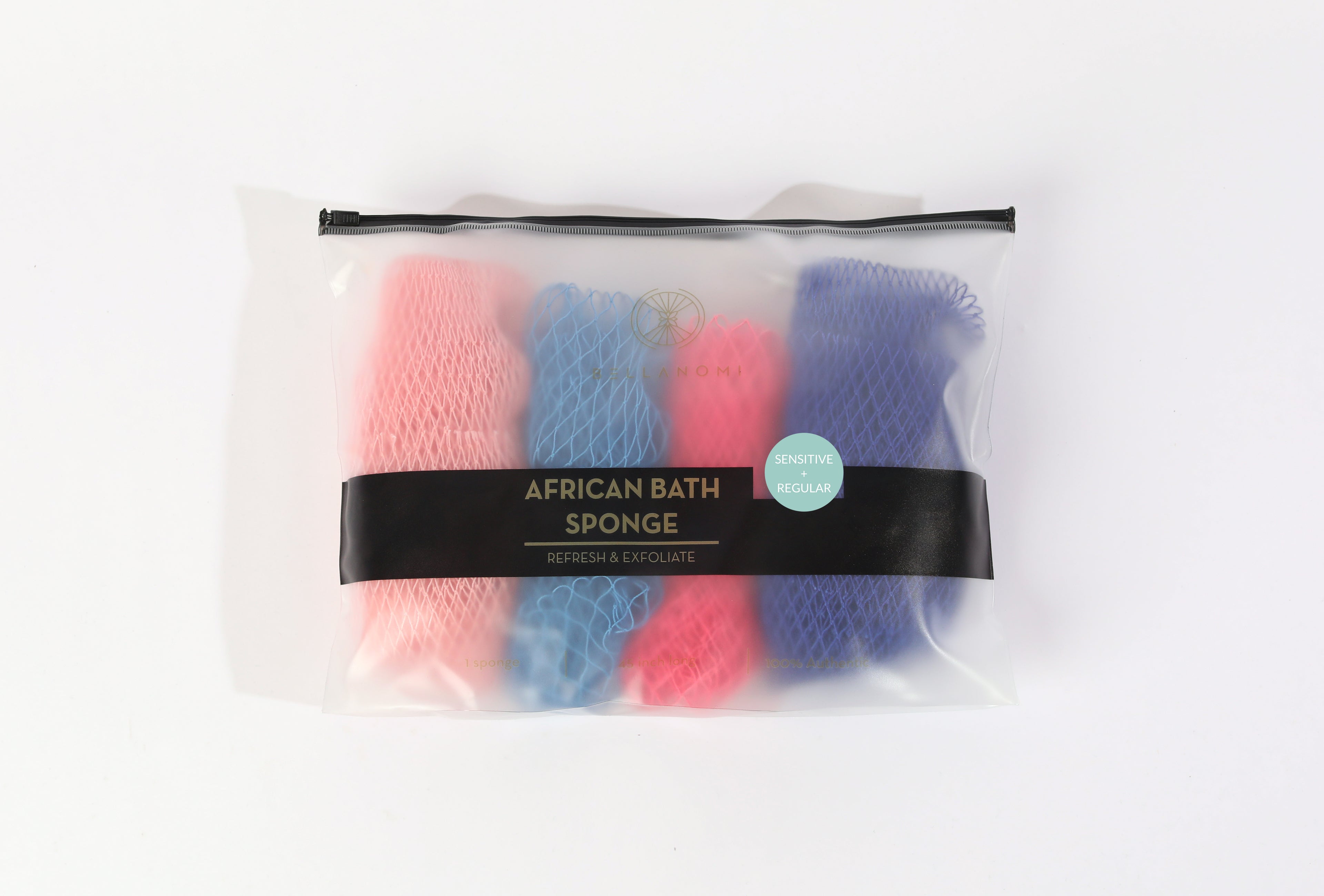 4 Piece African Exfoliating Net Sponge Bundle for Regular and Sensitive Skin
