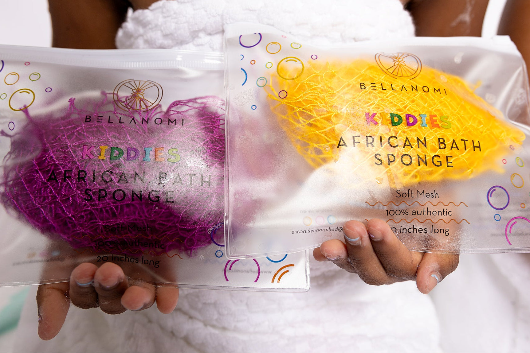 2-Pack Kiddies African Bath Sponge 20" - Soft Texture