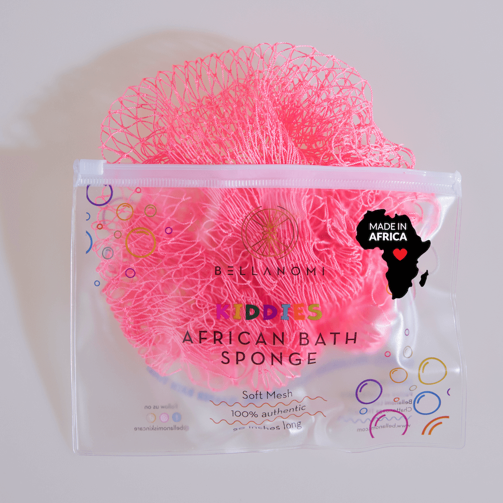 Kiddies African Bath Sponge 20" - Cupid Rose Pink
