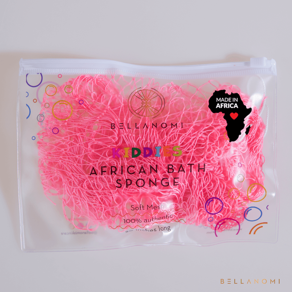 Kiddies African Bath Sponge 20" - Cupid Rose Pink