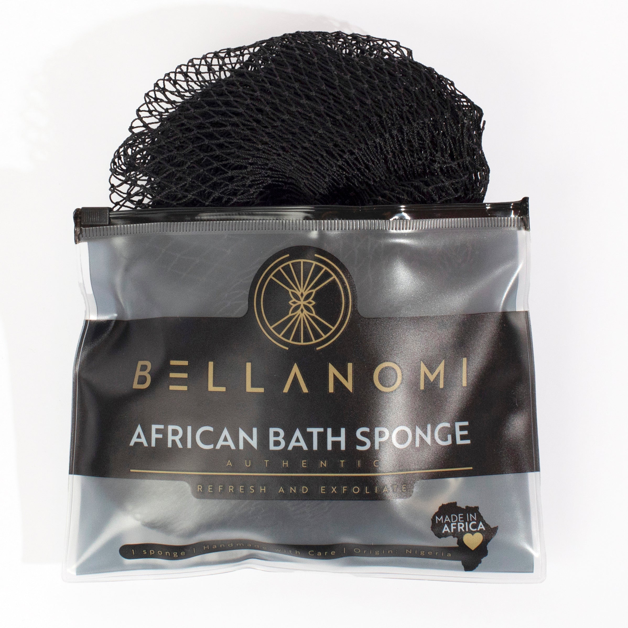 Black African Net bath sponge by Bellanomi