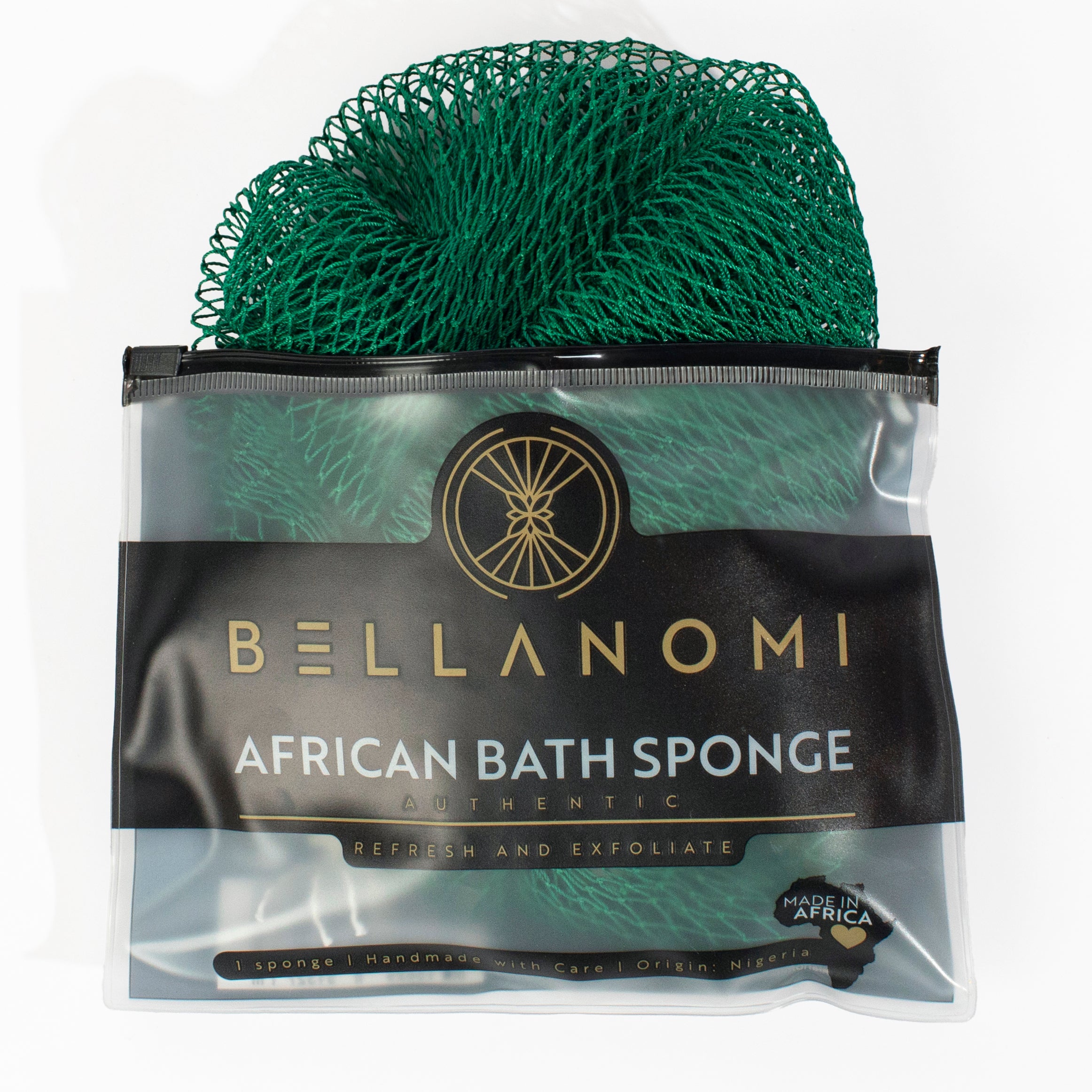 Bellanomi African exfoliating net sponge in Emerald green color