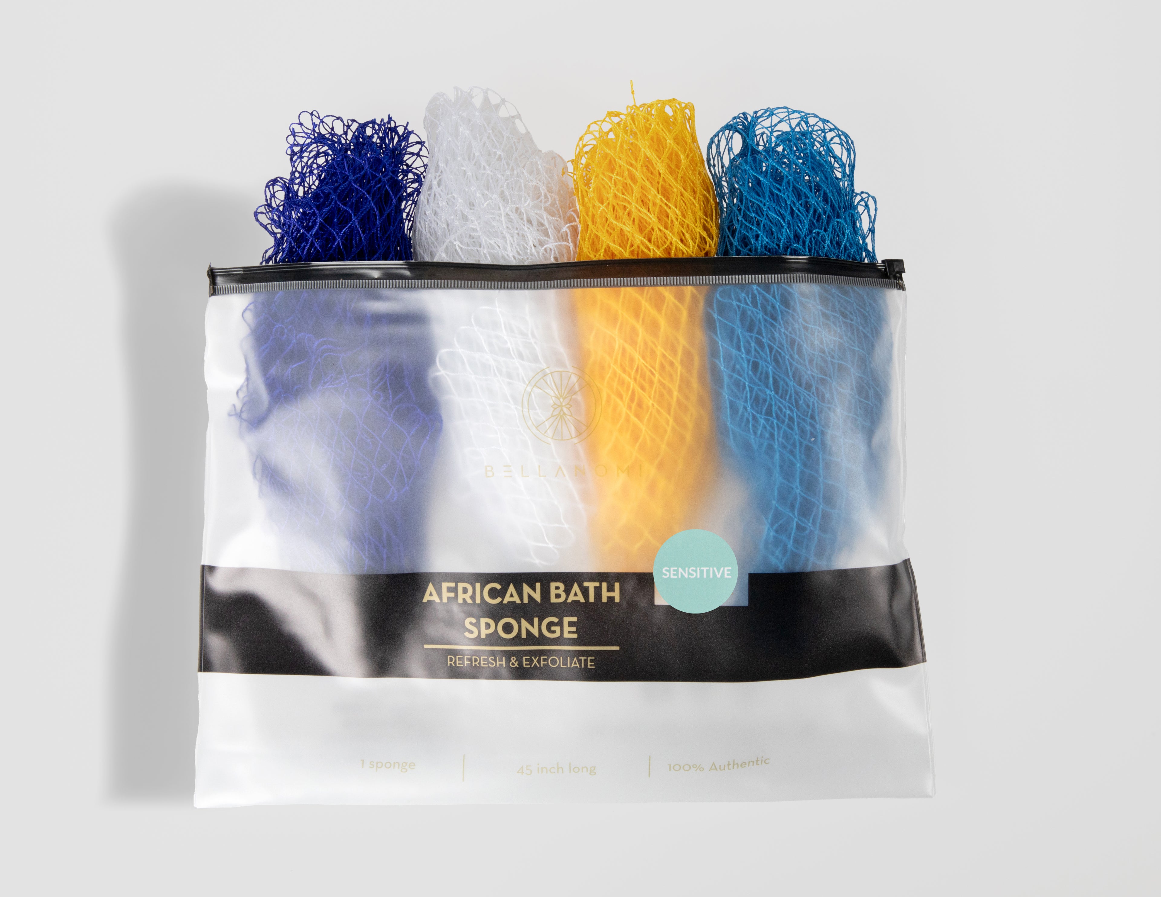 4-Piece African Exfoliating Net Sponge Set for SENSITIVE SKIN