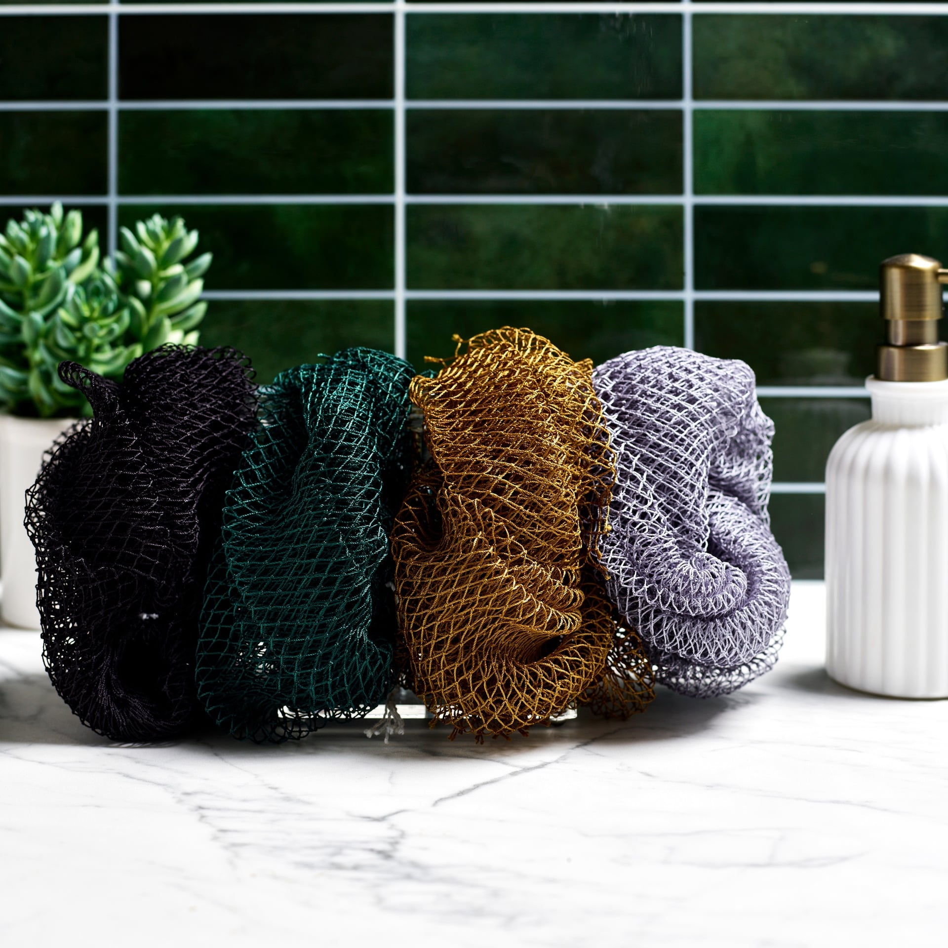 4-Pack African Exfoliating Net Sponge Classic