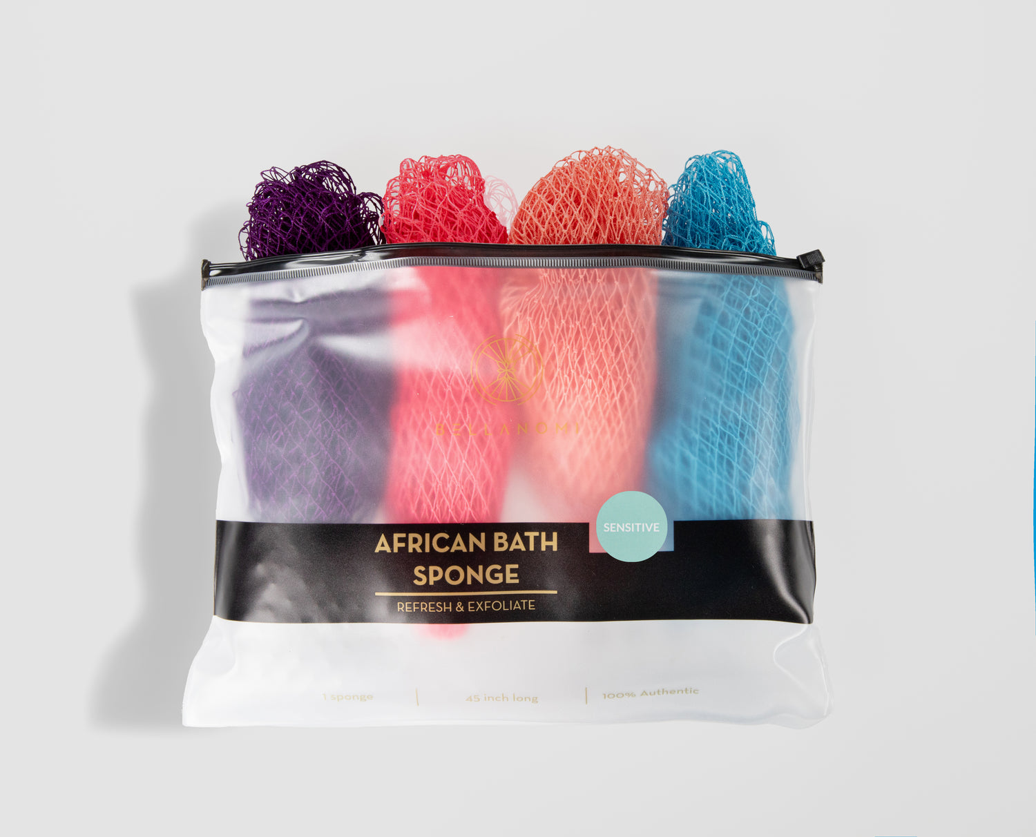 4-Piece African Exfoliating Net Sponge Set for SENSITIVE SKIN