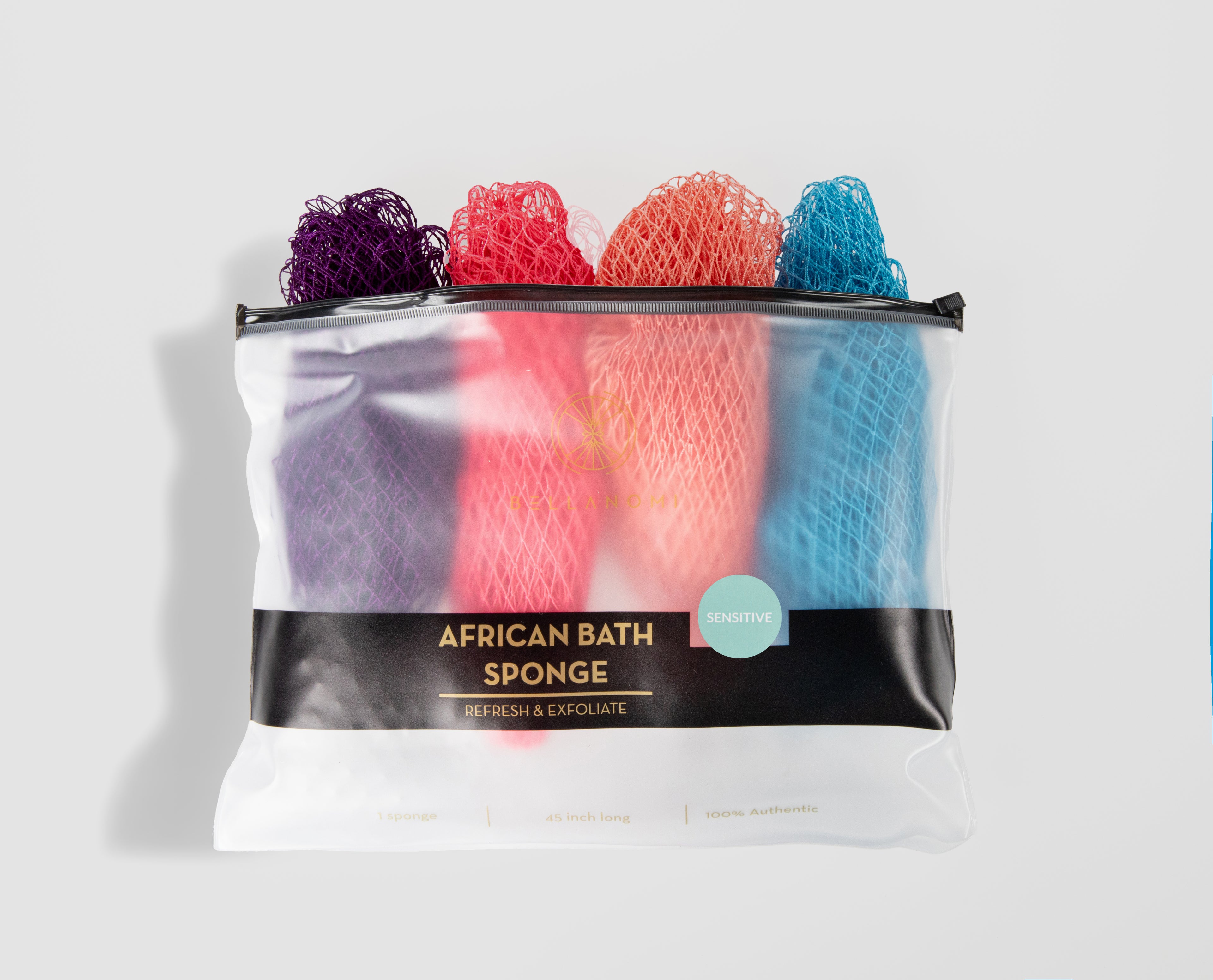 4-Piece African Exfoliating Net Sponge Set for SENSITIVE SKIN