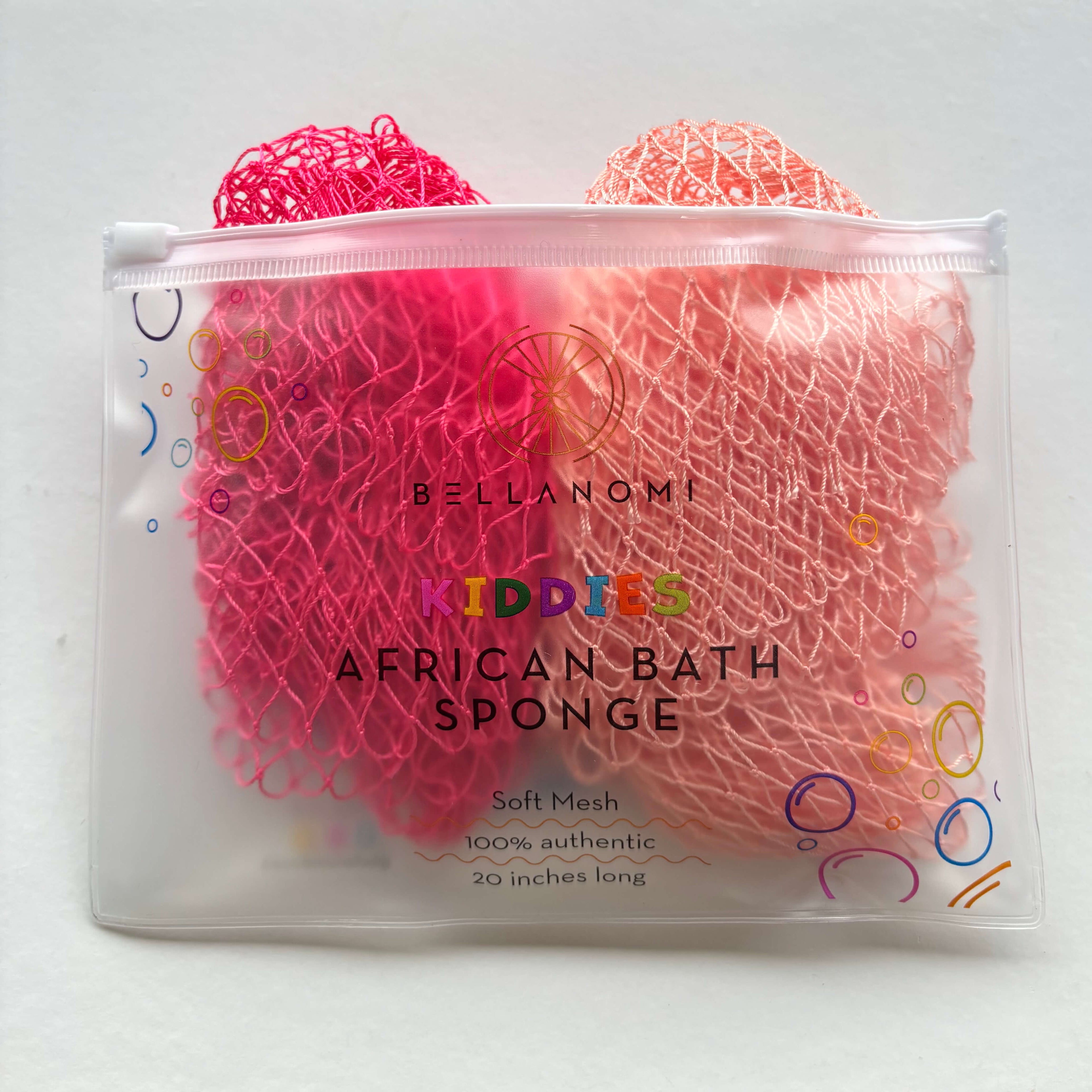 2-Pack Kiddies African Bath Sponge 20" - Soft Texture