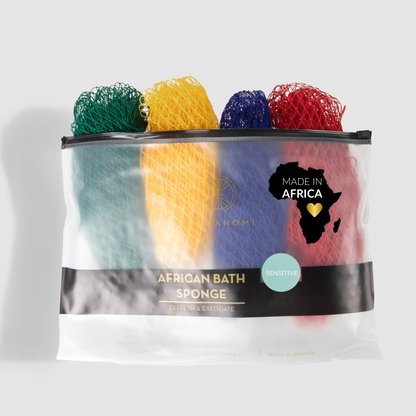 4-Piece African Exfoliating Net Sponge Set for SENSITIVE SKIN