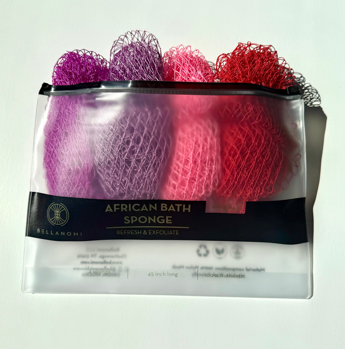 4-Pack African Exfoliating Net Sponge Soft Texture