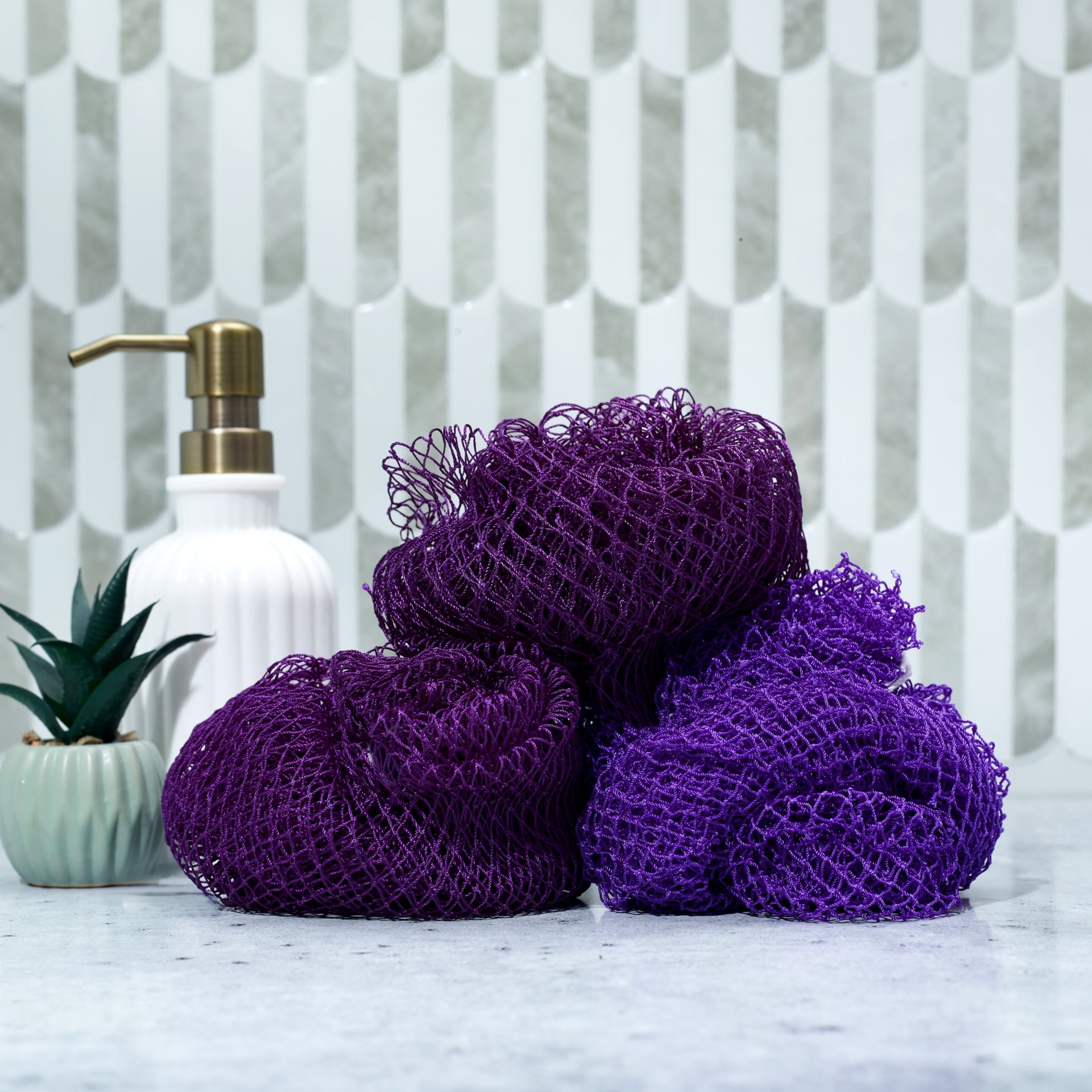 Triple Texture African Net Sponge Bundle