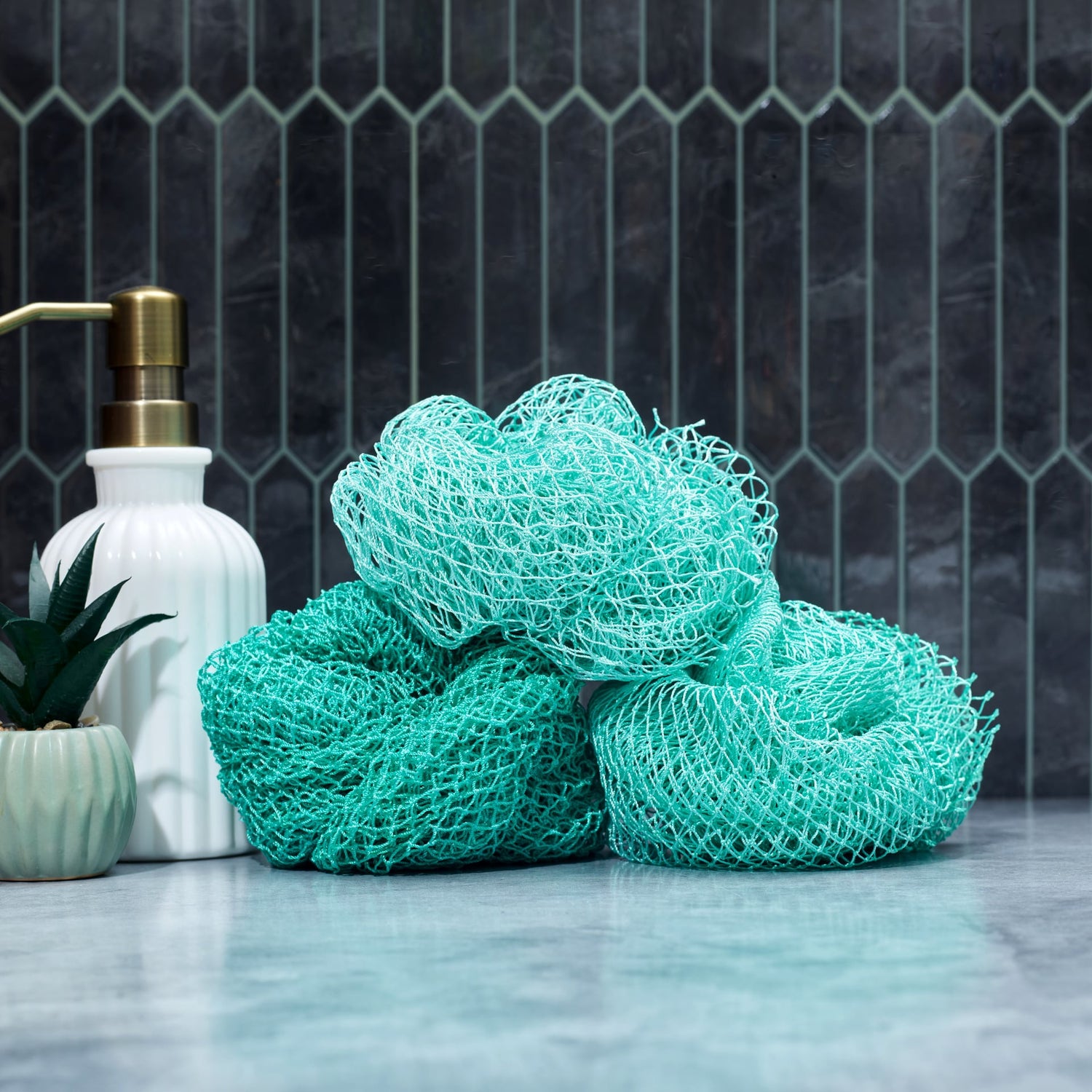 Triple Texture African Net Sponge Bundle