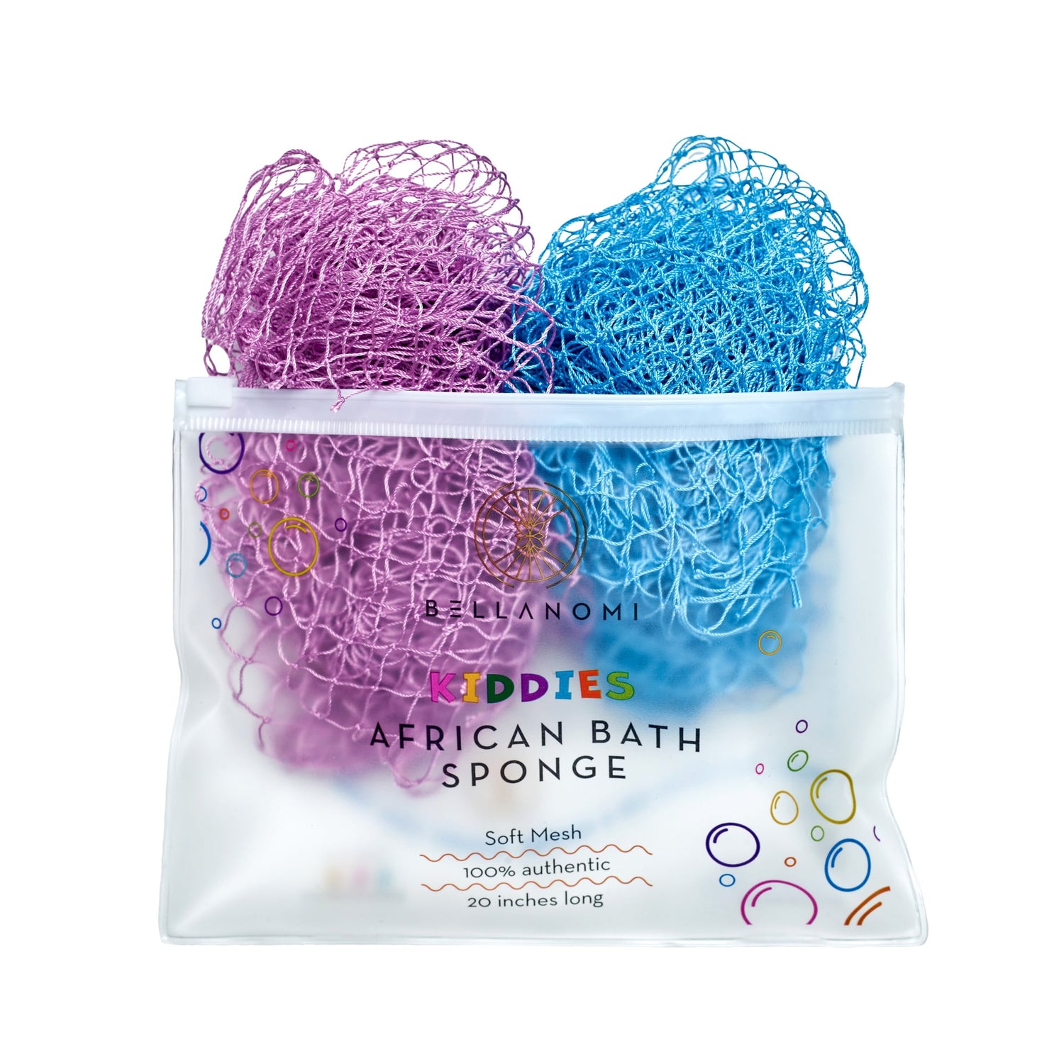 2-Pack Kiddies African Bath Sponge 20" - Soft Texture