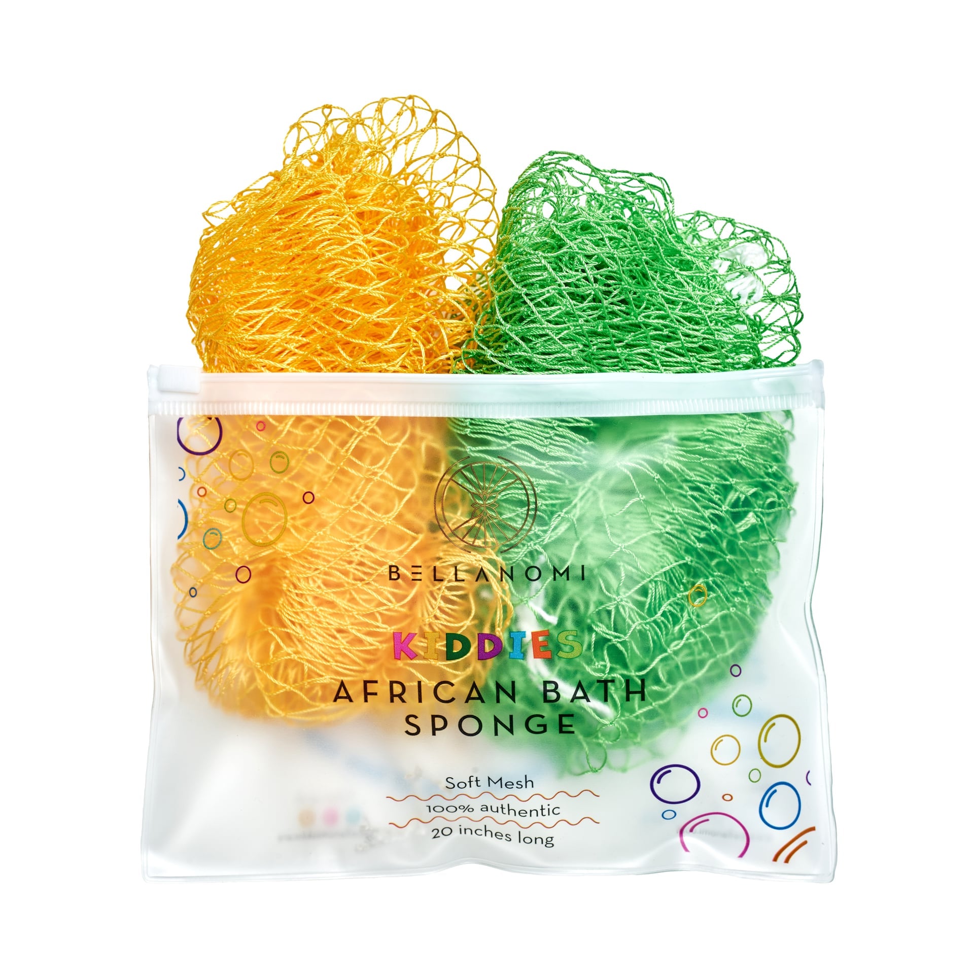 2-Pack Kiddies African Bath Sponge 20" - Soft Texture