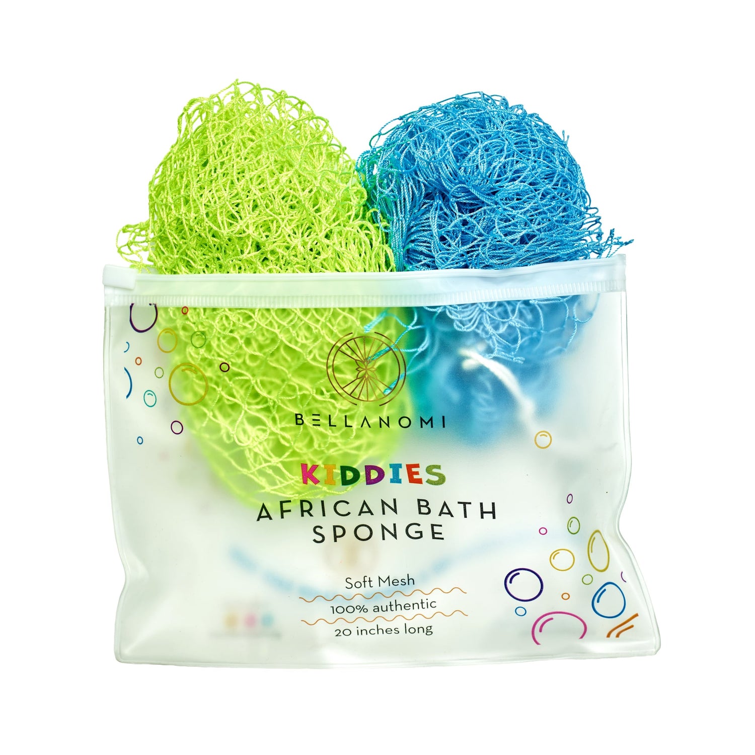 2-Pack Kiddies African Bath Sponge 20" - Soft Texture