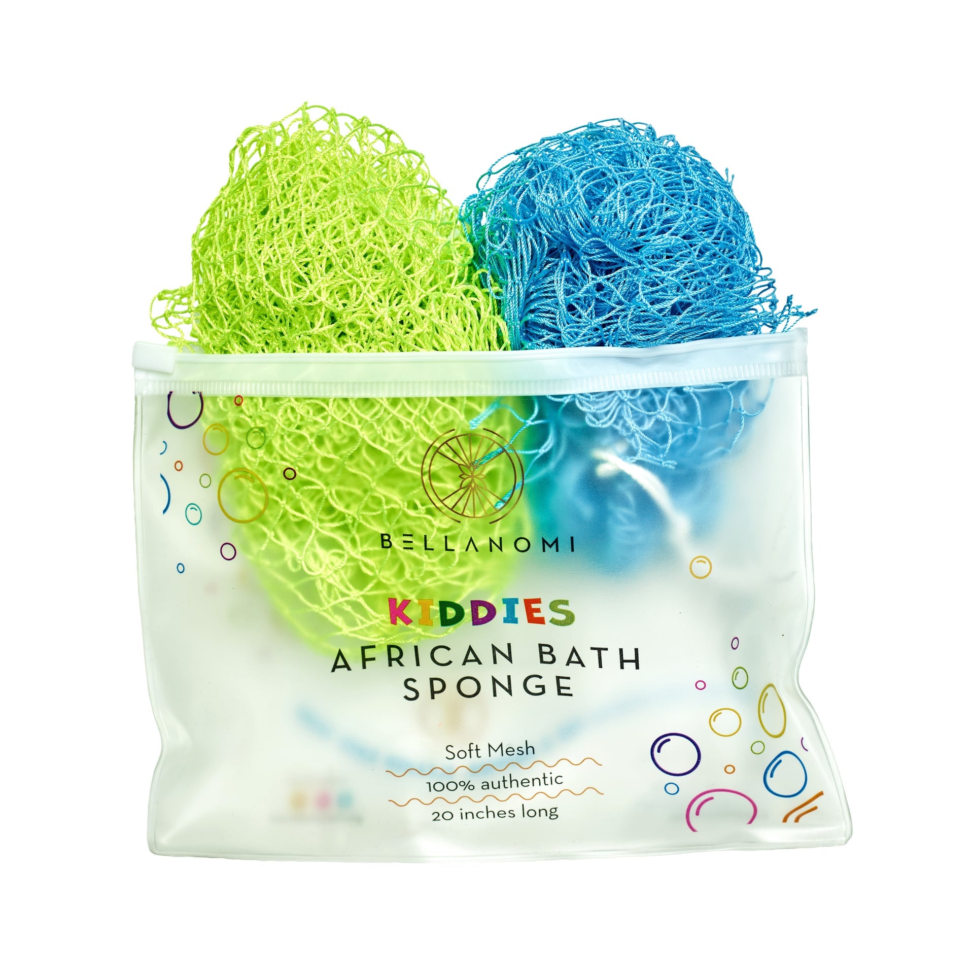 2-Pack Kiddies African Bath Sponge 20" - Soft Texture