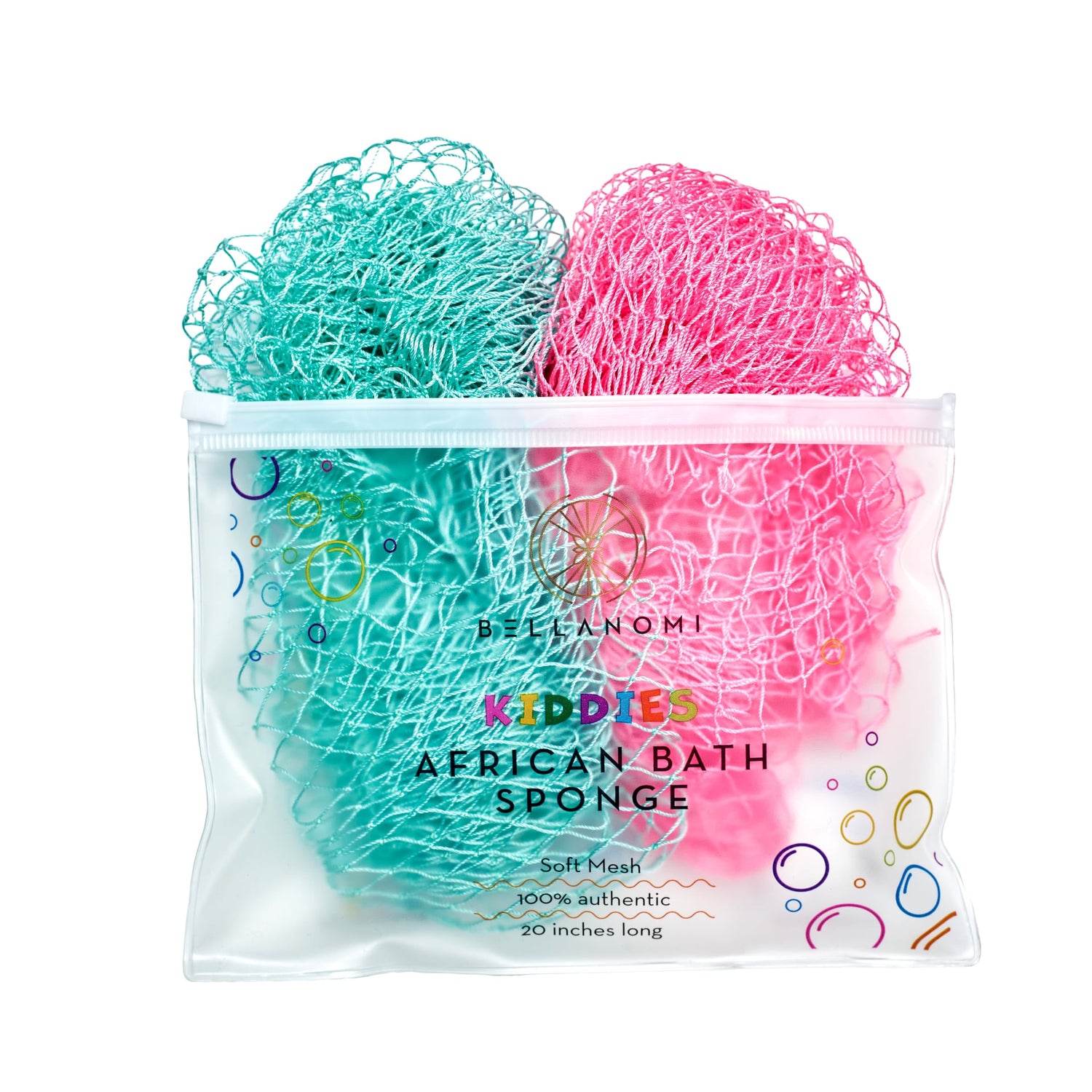 2-Pack Kiddies African Bath Sponge 20" - Soft Texture