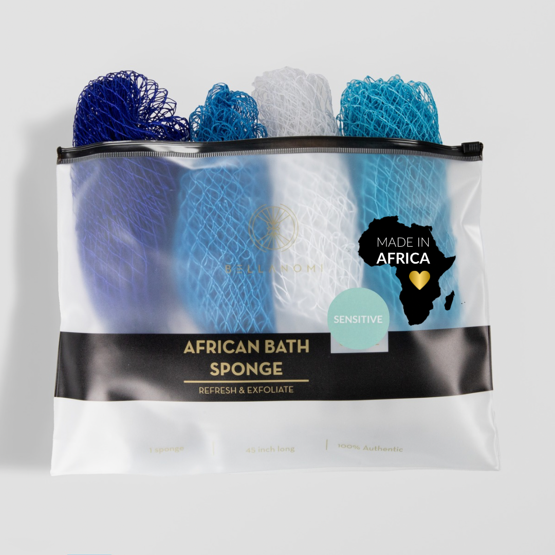 4-Piece African Exfoliating Net Sponge Set for SENSITIVE SKIN