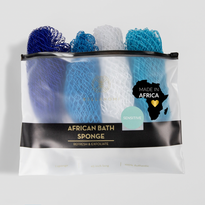 4-Piece African Exfoliating Net Sponge Set for SENSITIVE SKIN