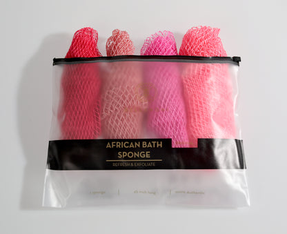 4-Piece African Exfoliating Net Sponge Set