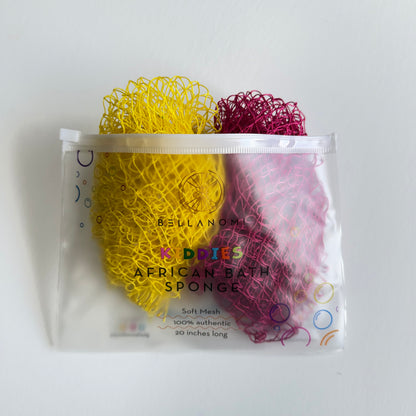 2-Pack Kiddies African Bath Sponge 20" - Soft Texture