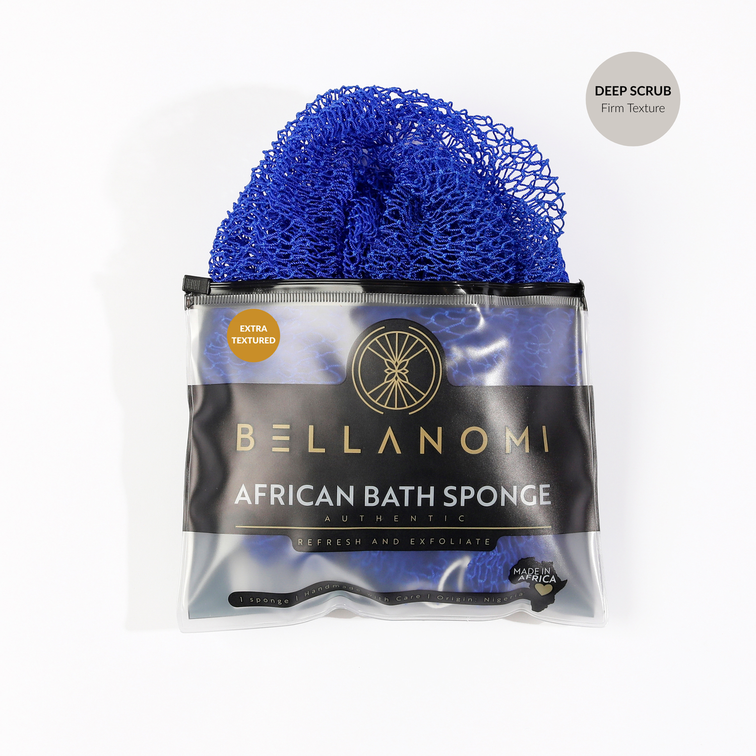 Bellanomi African net sponge firm texture for deep scrub
