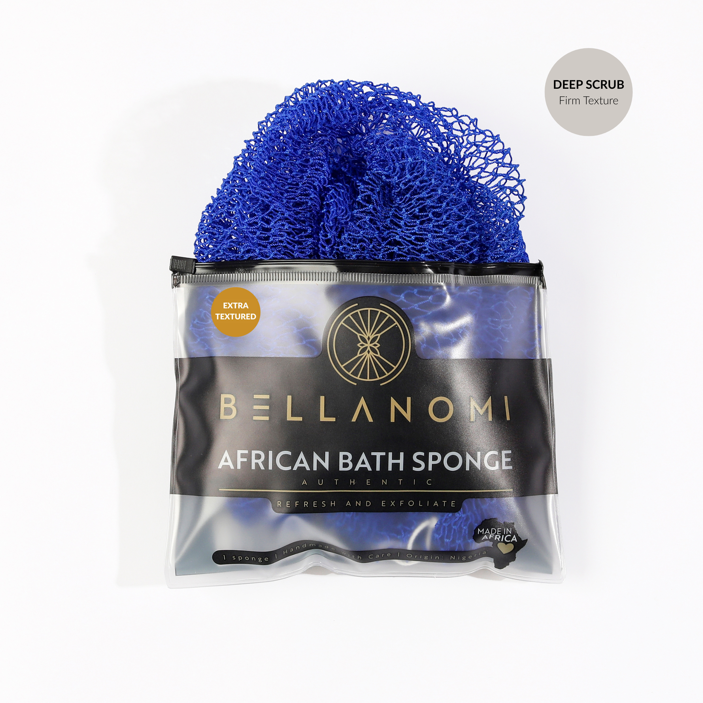 Bellanomi African net sponge firm texture for deep scrub