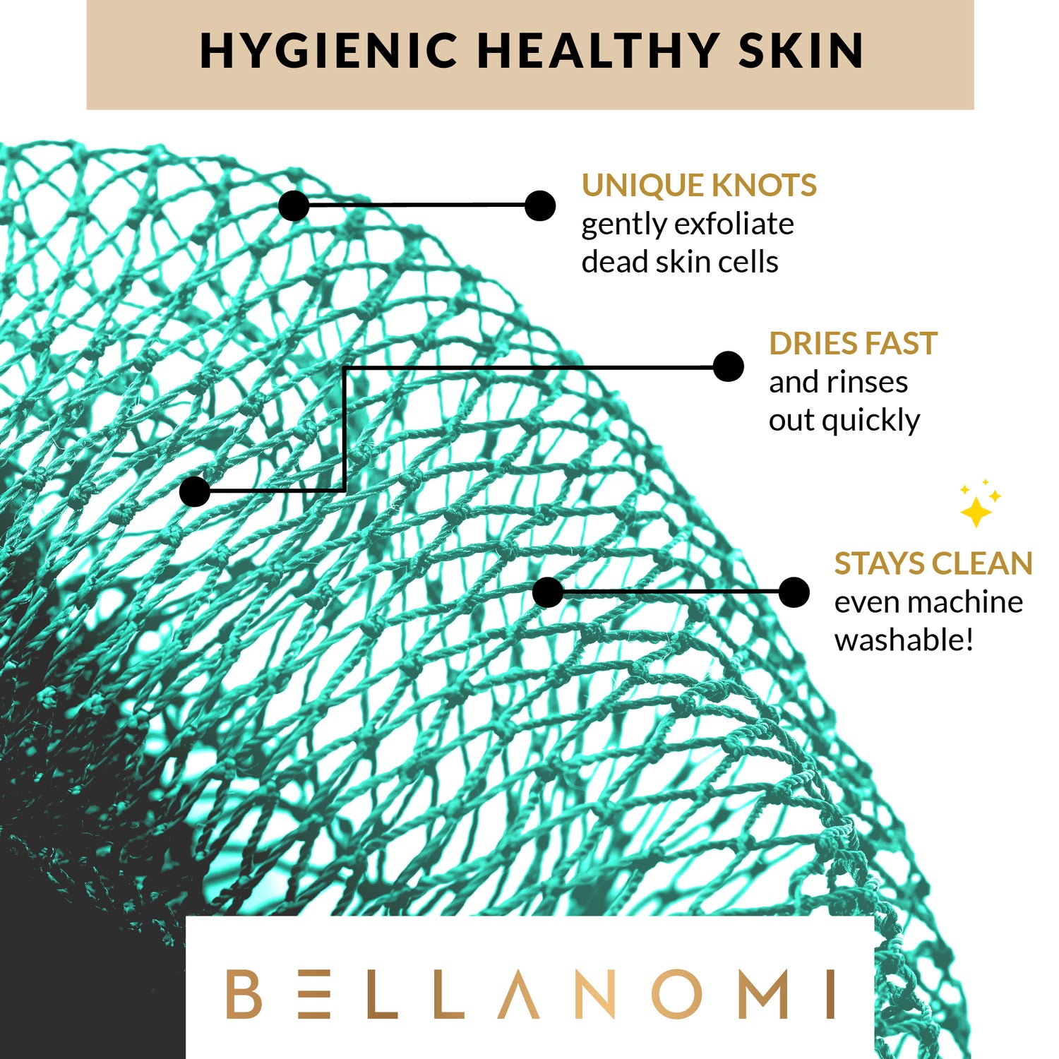 Bellanomi African Net Sponge + Mini Net Sponge Duo Pack