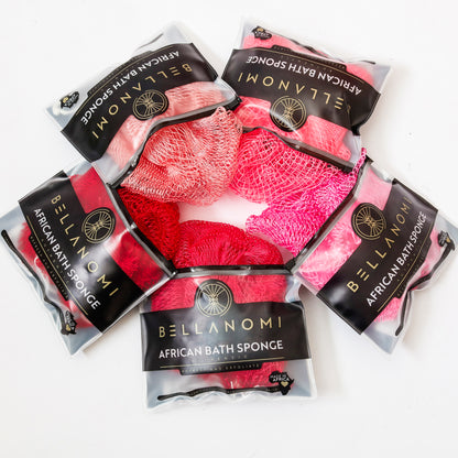 5-Pack African Exfoliating Net Sponges Cupid Box