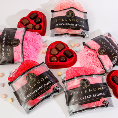 5-Pack African Exfoliating Net Sponges Cupid Box