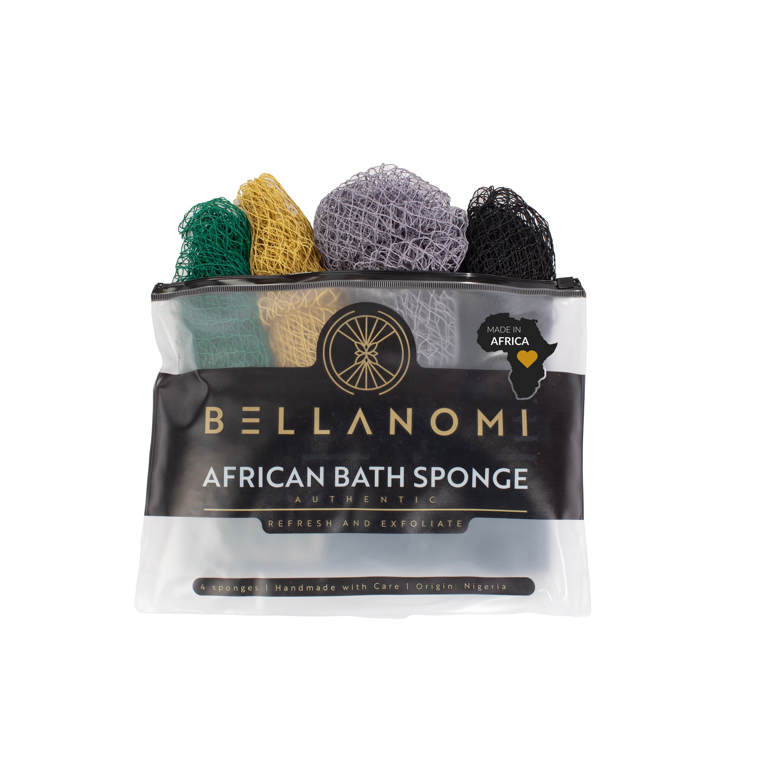 4-Pack African Exfoliating Net Sponge Soft Texture