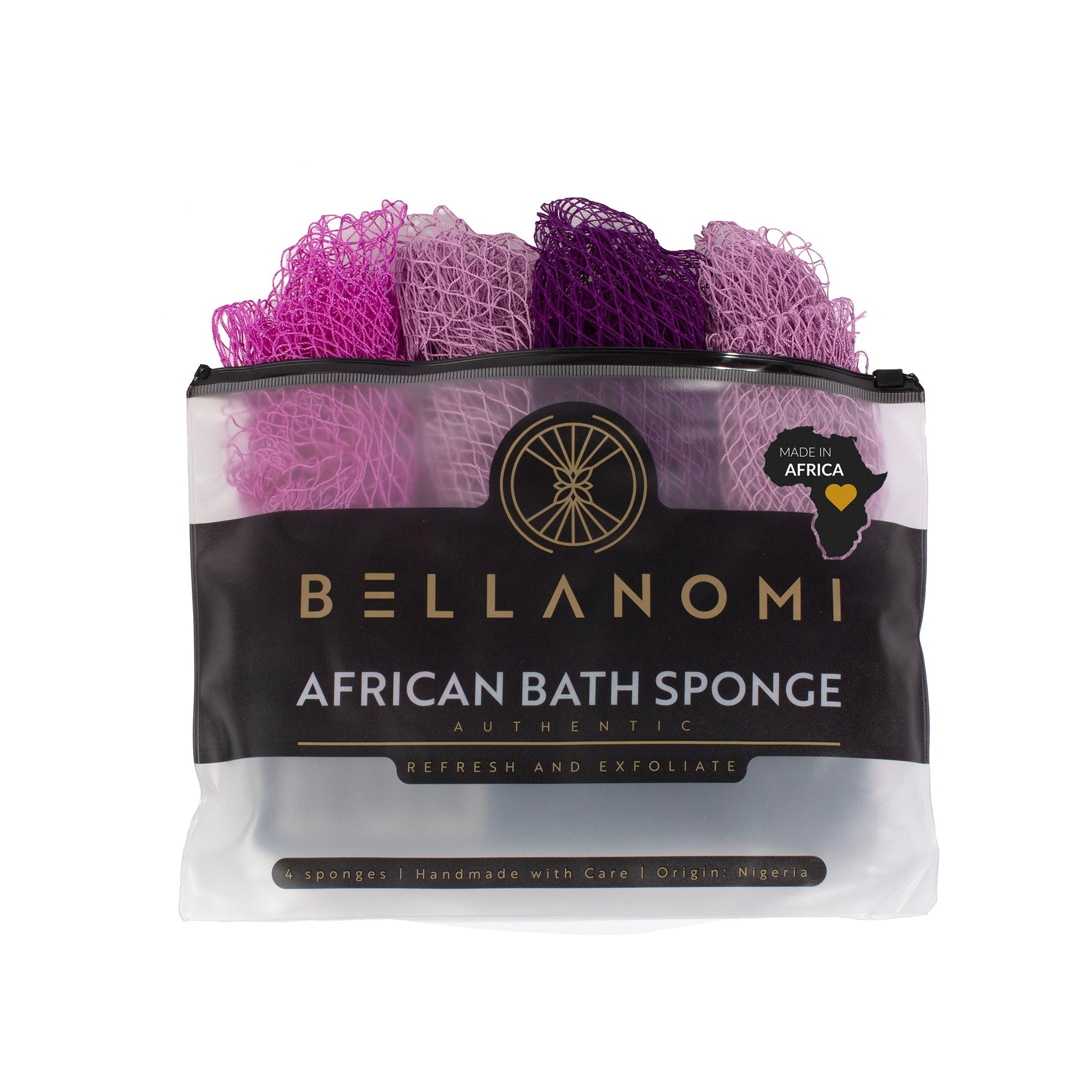 4-Pack African Exfoliating Net Sponge Soft Texture