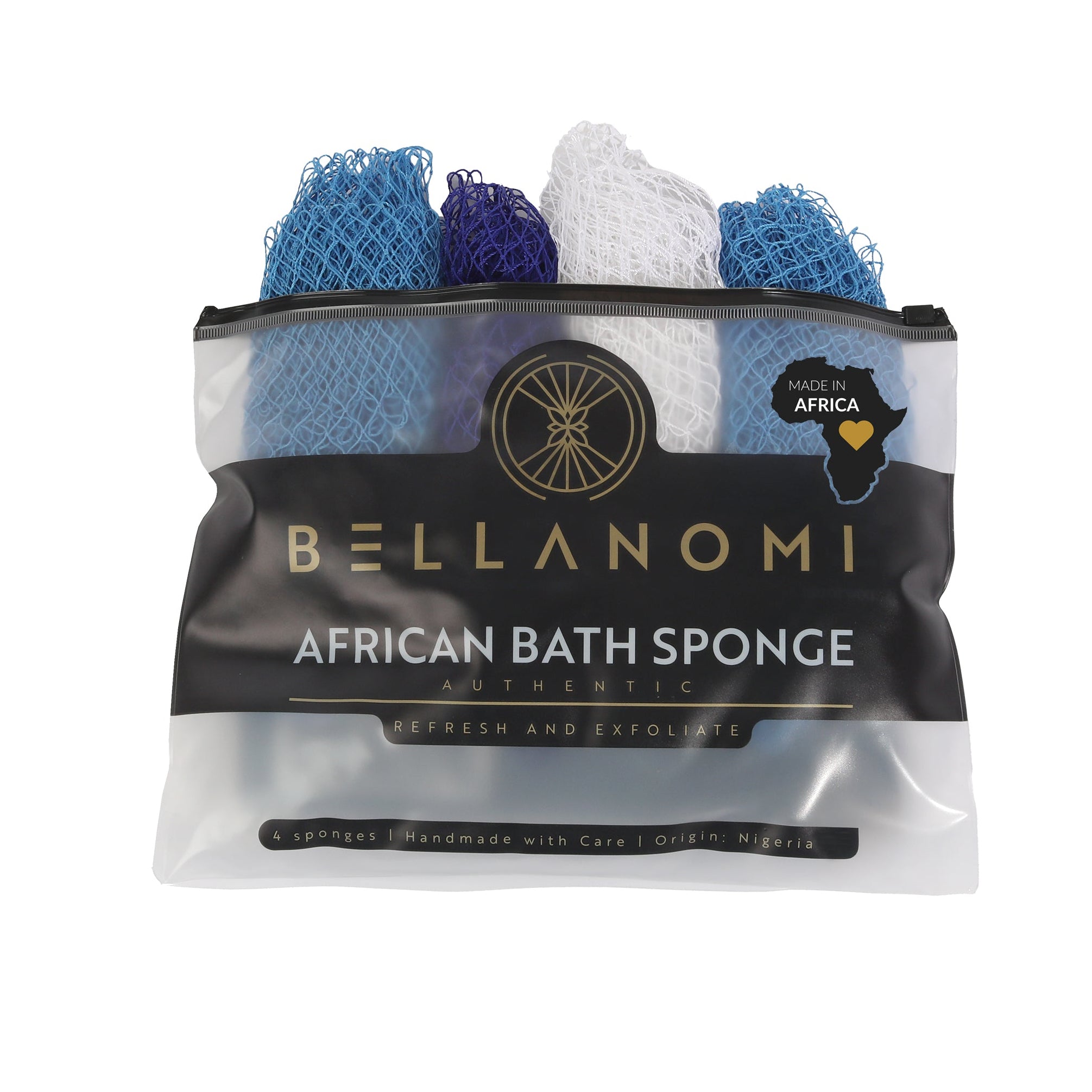 4-Pack African Exfoliating Net Sponge Soft Texture