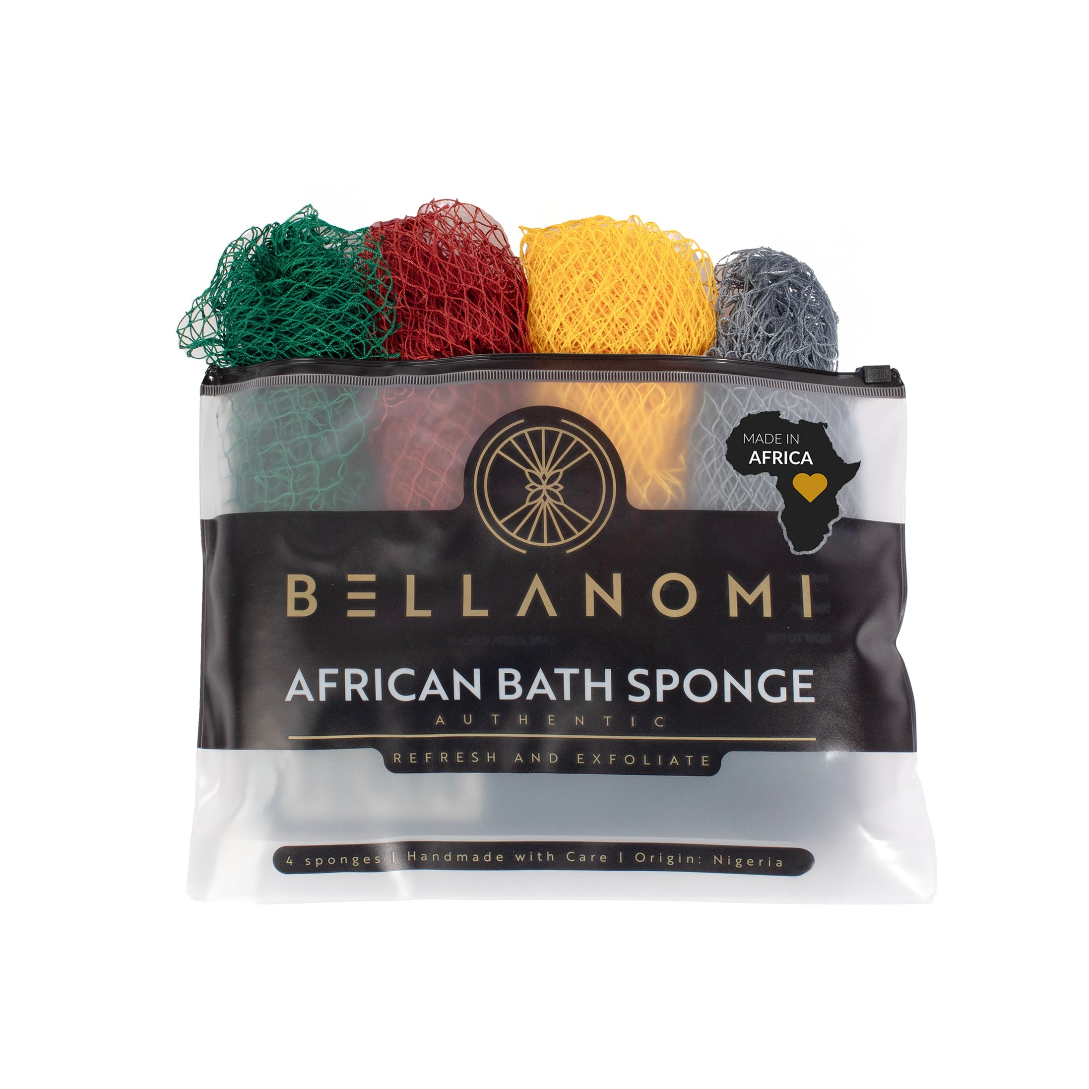 4-Pack African Exfoliating Net Sponge Soft Texture
