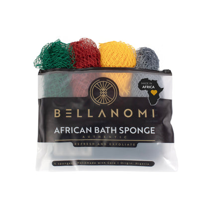 4-Pack African Exfoliating Net Sponge Soft Texture