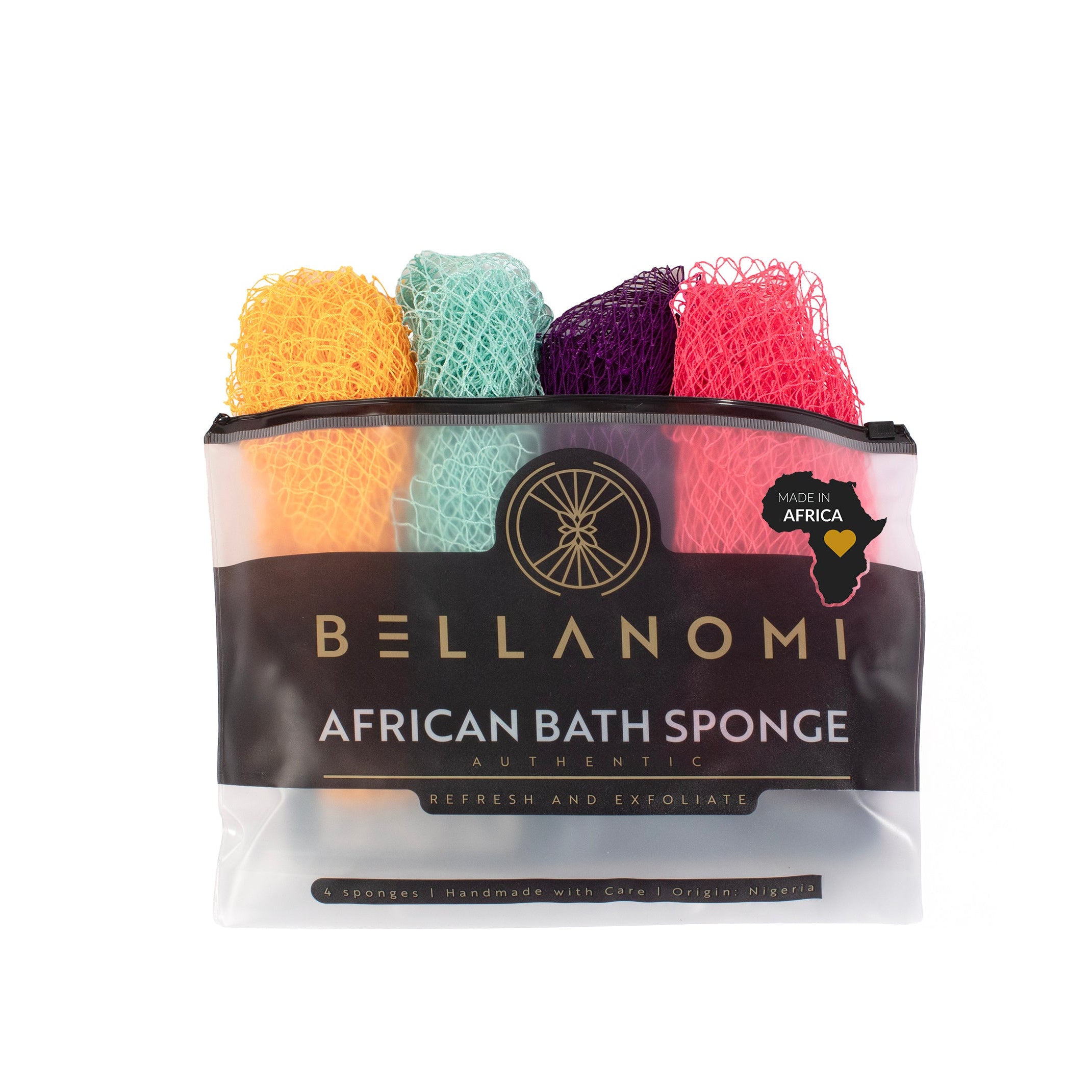4-Pack African Exfoliating Net Sponge Soft Texture