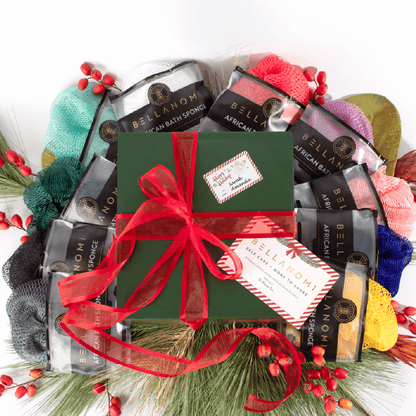 10-Pack African Exfoliating Net Sponges Holiday Box