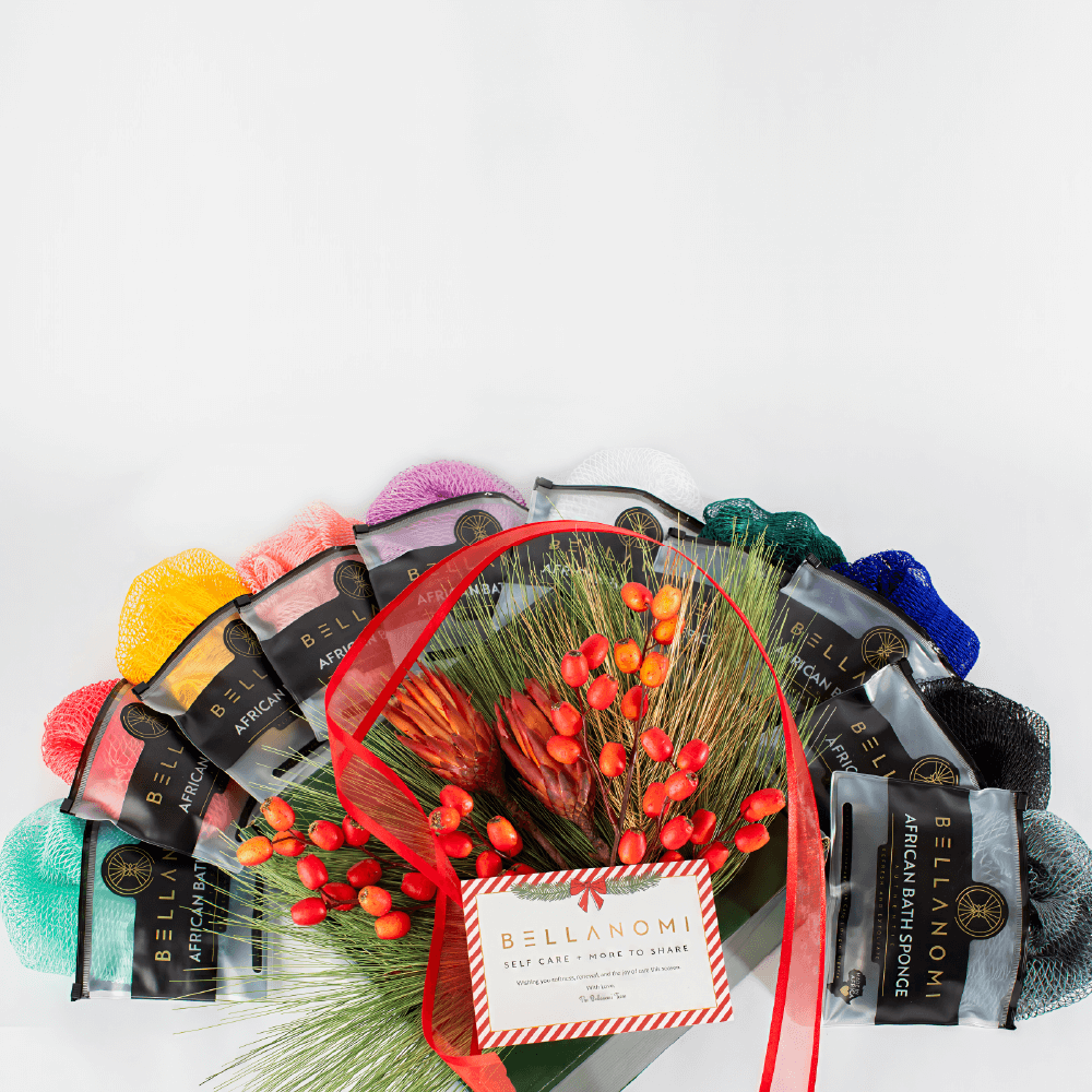 10-Pack African Exfoliating Net Sponges Holiday Box