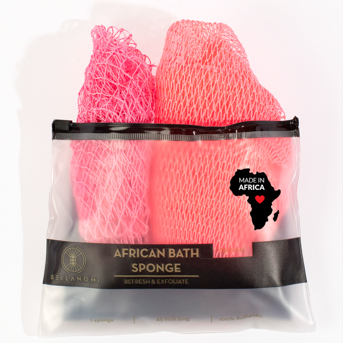 Bellanomi Face &amp; Body Exfoliating Net Sponge Duo - Cupid Rose Pink